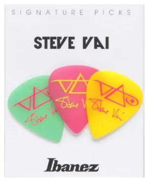 Ibanez B1000SVGPY Set 3 plettri per chitarra Signature Steve Vai Fluo (plettro)