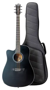 Tagima Sunset EQ BKOP LH Black Open Pore Fosco Canhoto Eletroacústico Folk Aço C/ Bag