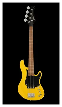 Cort GB Short Scale Electric Bass Guitar, Yellow Crush