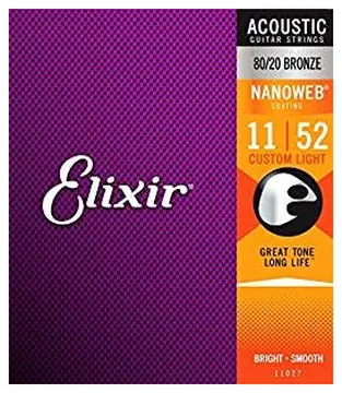 Elixir 11027 Nanoweb Custom Light Acoustic 011-52