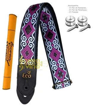 Basso Correia Alça Confortável Purple Violão Guitarra Baixo Basso Eco Jacquard Cód. 08 (Vegano)