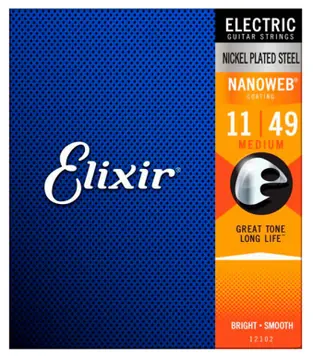Elixir Jogo de Cordas 011 Guitarra Elétrica Nanoweb 011-049