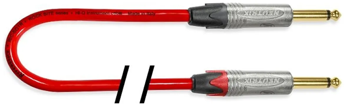 Reference RICS01R-RE-JJ-4,5-N Cavo professionale per chitarra rock jack mono 6,3 - Jack mono 6,3 Neutrik 4,5 metri rosso
