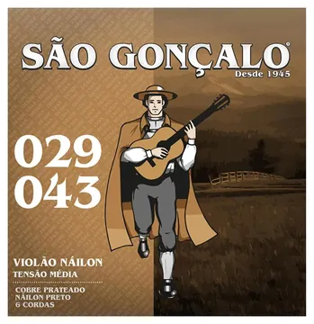 São Gonçalo Encordoamento Para Violão Nylon Preto São Gonçalo