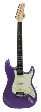 Tagima TG-500 MPP E/MG Stratocaster TW Series Roxa C/ Escudo Mint Green e Escala Escura