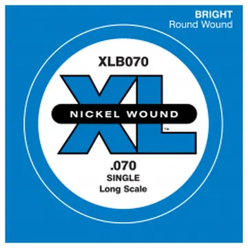 D'addario XLB070 D'Addario Corde seule avec filet en nickel pour basse D'Addario XLB070, corde longue, .070