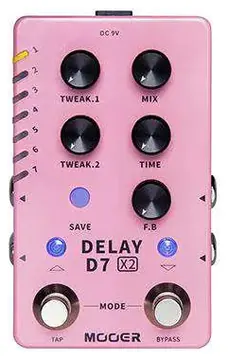 Mooer D7 X2 Delay Stereo Digital Delay Pedal