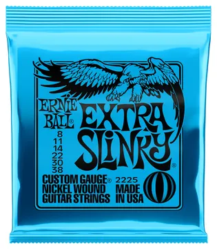 Ernie Ball 2225 Slinky Extra 008-038 Nickel plated Steel. Saiten für E-Gitarre