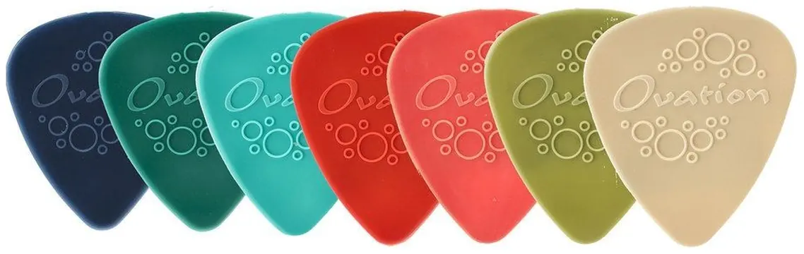 Ovation Plektrum Diamond Grip Picks Nylon Sharp Tip Mix Set
