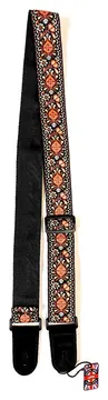Levin 2" Textured Fabric Guitar Strap Fluer Orange & Brown (LS-G-TF-200-FLUER-ORANGE-BROWN)