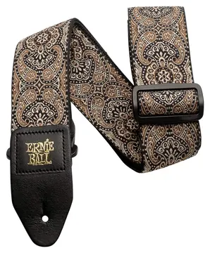Ernie Ball Guitar Strap Ernie Ball Gold And Black Paisley Jacquard 100% Genuine