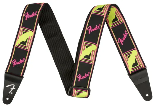 Fender Gitarrengurt Neon Monogrammed Strap Yellow/Pink
