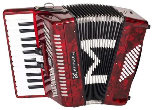 Michael Acordeon Michael ACM4803N PRD de 48 Baixos Vermelho Perolado
