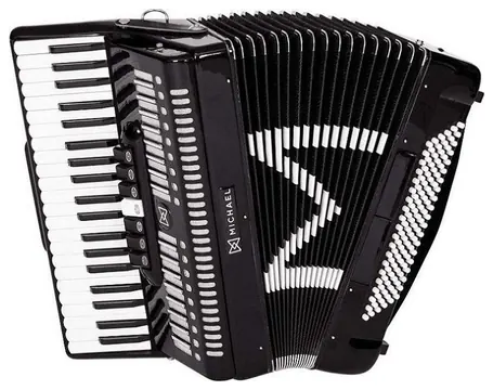 Michael Gaita Acordeon ACM12007N SPB 120 Baixos Preto Sólido Michael - 41 Teclas