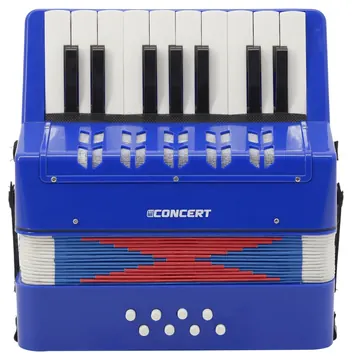 Concert Acordeon Infantil 3 Baixos / 7 Botões Azul CA-8 BL - Concert
