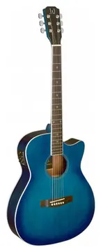 James Neligan BES-ACE Auditorium Electro Acoustic Guitar Spruce Sapele Transparent Blue Burst