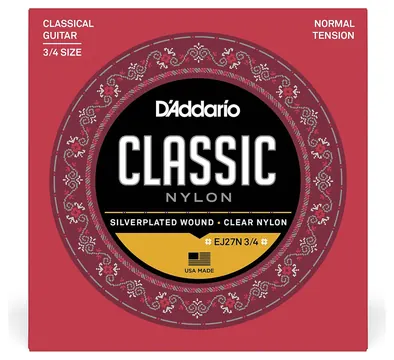D'Addario EJ27N 3/4 Normal Tension Corde x Chitarra Classica in Nylon x Studenti