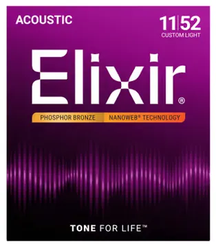Jogo Cordas Elixir Nanoweb Phosphor Bronze 011-052