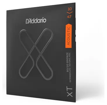 D'Addario XTABR1047 Acoustic Guitar XT 80/20 Bronze Strings, Extra Light, 10-47