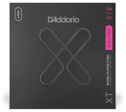 D'Addario XTE0942 - XT Electric Nickel Plated Steel 3er Pack | 009-042