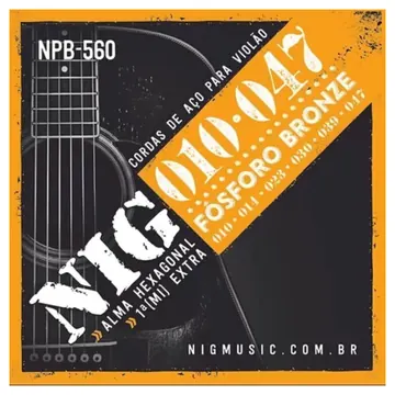 NIG Encordoamento NIG Para Violão De Aço NPB-560 Phosphor Bronze .010 - .047