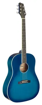 Stagg SA35 DS-TB Slope Shoulder-gitaar, dreadnought, transparant blauw