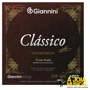 Giannini Encordoamento Giannini Clássico Nylon Tensão Pesada