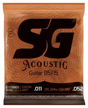 SG Encordoamento para Violão SG em Aço .011 Custom Light Bronze