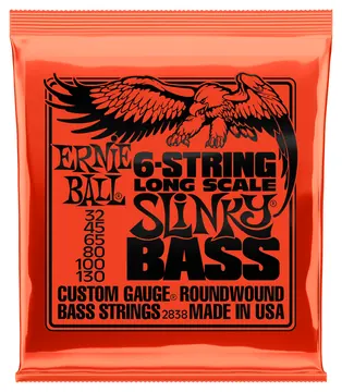 Ernie Ball Slinky Long Scale 6-STRING Nickel Wound Electric Bass Strings - 32-130 Gauge