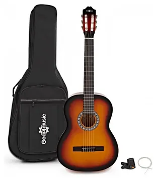Gear4music Classical Guitar Pack, Sunburst, by Gear4music