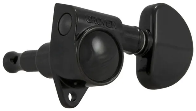 Grover 102BC Original Rotomatics with Round Button - Guitar Machine Heads, 3 + 3 - Black Chrome