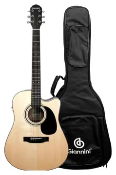 Giannini Eletroacústico Deluxe Aço - Tampo Maciço - Com Capa