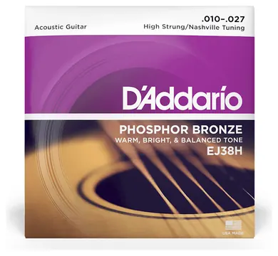 D'Addario EJ38H High Strung/Nashville Tuning 10-27 Acoustic Guitar Strings