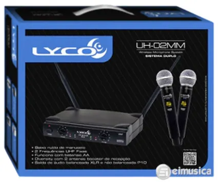 Lyco Microfone Sem Fio Lyco UH02MM Duplo Bastão