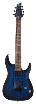 Schecter Omen Elite 7 See-Thru Blue Burst