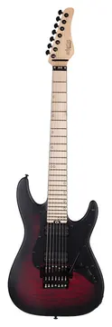 Schecter Miles Baker 7 FR Signature Crimson Red Burst Satin