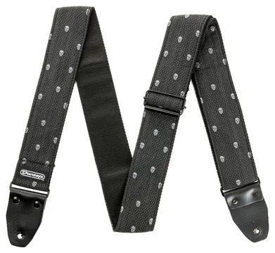 Jim Dunlop D6707 Jacquard Strap Grey Skull Gewebe-Gitarrengurt (50mm)