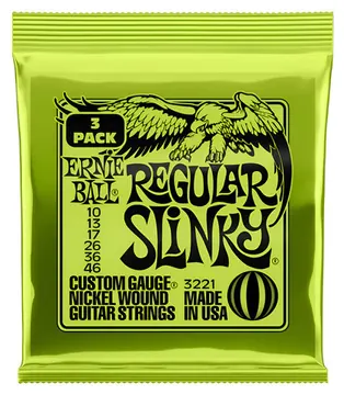 Ernie Ball Encordoamento Guitarra 010/046 Ernie Ball Regular Slinky