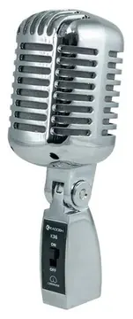 CSR Microfone Dinâmico Csr Vintage Prata - Som de Qualidade