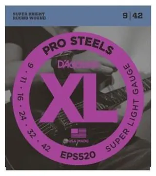 D'Addario Electric Guitar Strings, Super Light, 9-42, EPS520
