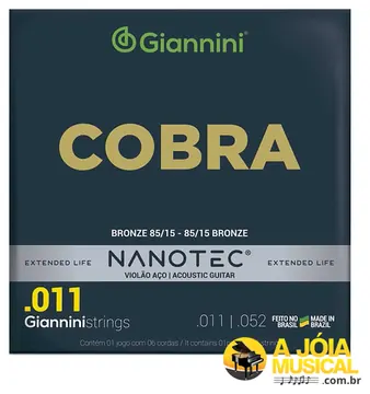 Giannini Encordoamento Giannini Cobra Nanotec 0.11 Violão Aço