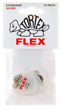 Dunlop 428P50 Tortex Flex Standard Plectrum 0.50mm 12-Pack