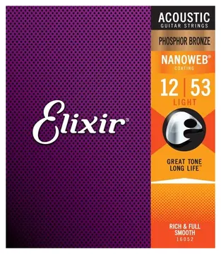 Elixir Nanoweb Phospher Bronze 12-53 Acoustic Strings