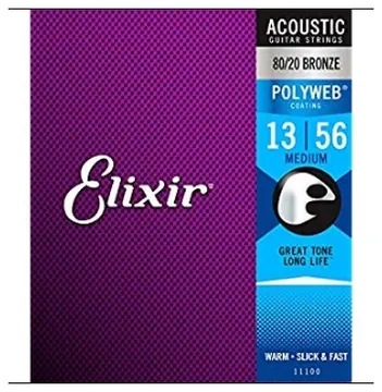 Elixir Polyweb Acoustic Guitar Strings Medium 13-56