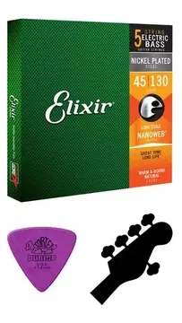 Elixir Encordoamento Elixir 5C 045 Light Nanoweb para Baixo