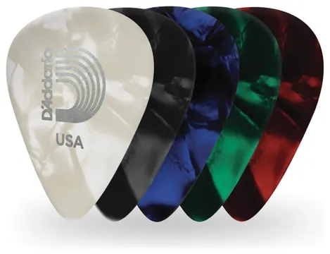 D'Addario Assorted Pearl Celluloid Guitar Picks, 10 pack, Heavy