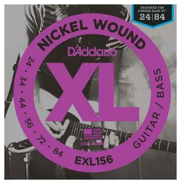 D'Addario EXL156 Bass Guitar Strings Nickel Wound, Fender Bass VI, 24-84