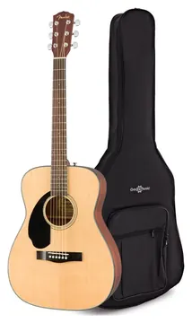 Fender CD-60S Left Handed Acoustic, Natural with Gig Bag or Case, Build Your Own Bundle