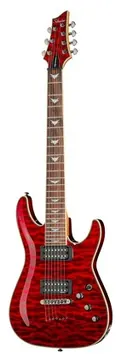 Schecter Diamond Omen 7 Extreme E-Gitarre schwarz/rot