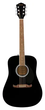Fender FA-125 Dreadnought Acoustic Guitar w/Gig Bag, Walnut FB, Black